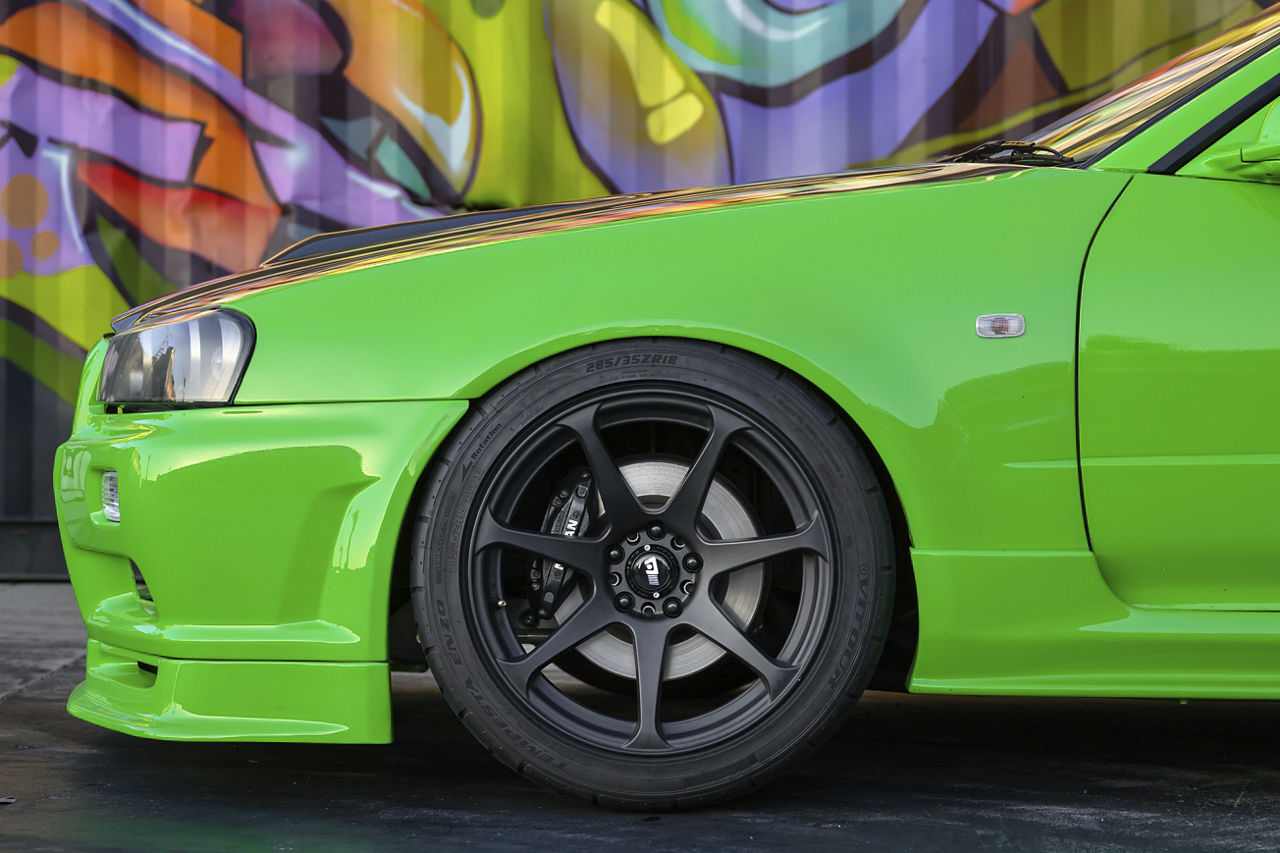 1995 Nissan R34 Skyline - Motegi BATTLE - Black | Wheel Pros